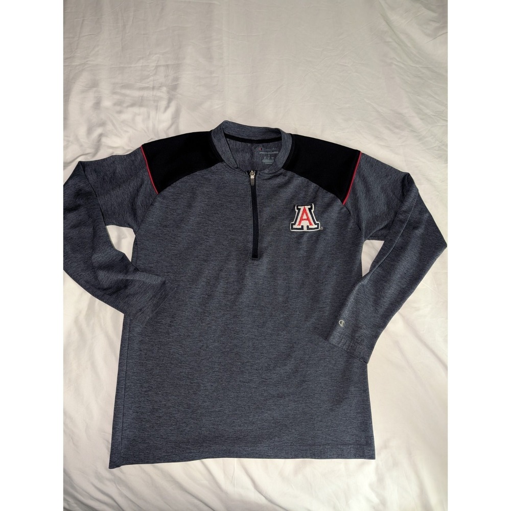 Champion Adult Small University Of Arizona Gray Long Sleeve Quarter Zip‎ Shirt